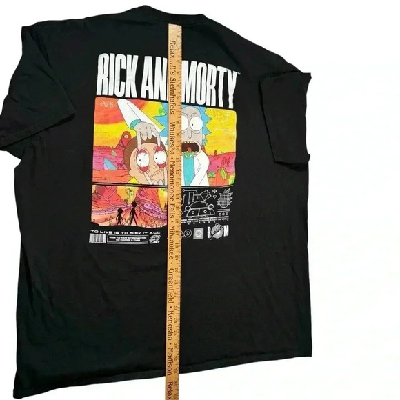 Rick And Morty Shirt Men XXL Black Cotton Crew Short Sleeve Adult Scientist - Picture 9 of 10